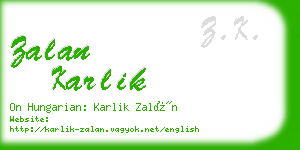 zalan karlik business card